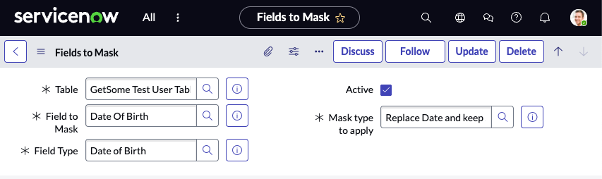 PlatformMasker configure DOB field for masking